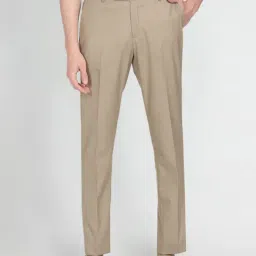 Arrow Beige Regular Fit Self Pattern Trousers-image-56