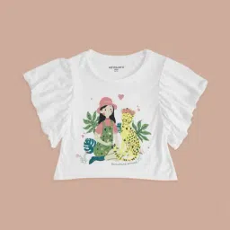 Pantaloons Junior White Cotton Printed Top-image-27