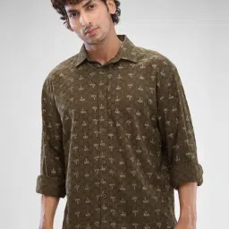 Spykar Green Slim Fit Printed Shirt-picture-23