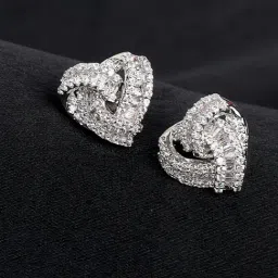 The Real Effect London Sonah Silver Heart Loop Stud Earrings-picture-28