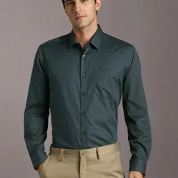 Louis Philippe Green Cotton Regular Fit Shirt-picture-17