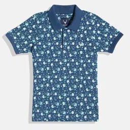 Allen Solly Junior Boys Floral Printed Polo Collar T-Shirt-picture-41