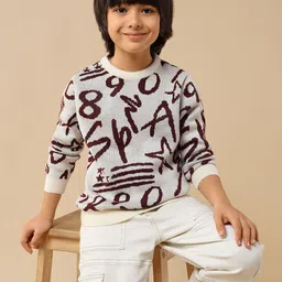 U.S. Polo Assn. Kids Boys Alphanumeric Self Design Round Neck Pullover image 4