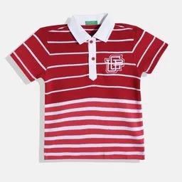 United Colors of Benetton Boys Pure Cotton Striped Polo Collar T-shirt-picture-25