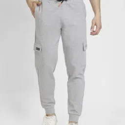 Spykar Ecru MelangeRegular Fit Joggers-image-5