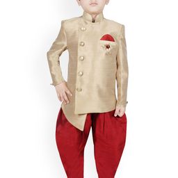 SG YUVRAJ Boys Maroon & Beige Sherwani With Trouser-picture-35