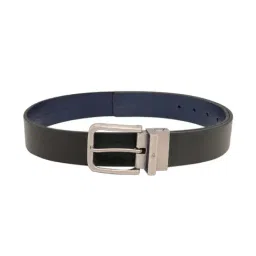 United Colors of Benetton Black & Navy Grifton Textured Leather Reversible Belt image 2