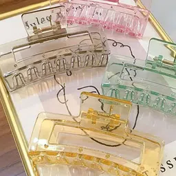 FHONEX Women Set of 6 Transparent Hair Clutchers image 3