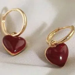 A little Extra Red Metal Earrings-picture-17