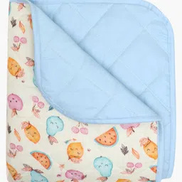 A Toddler Thing 100% Organic Muslin Cotton Quilt Juicy Joy Light Blue Newborn babies to 5 years image 2