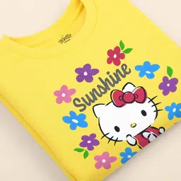 Kidsville Full Sleeves Hello Kitty Printed Sweatshirt - Yellow image 4