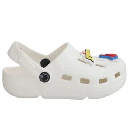Marvel by Yellow Bee Solid Perforated Clogs With Spider Man Charms - White image 4