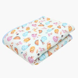 A Toddler Thing 100% Organic Muslin Cotton Quilt Juicy Joy Light Blue Newborn babies to 5 years image 3