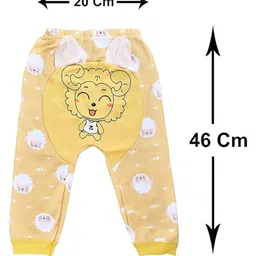 The little lookers Fleece Knit Sheep Printed Diaper Pants - Yellow image 4