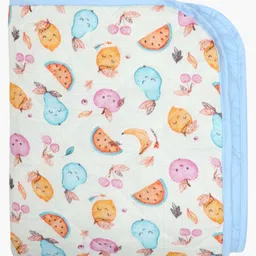 A Toddler Thing 100% Organic Muslin Cotton Quilt Juicy Joy Light Blue Newborn babies to 5 years image 4