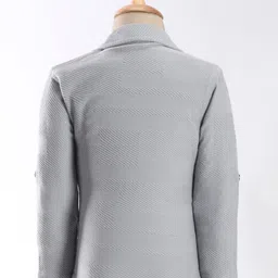 Dapper Dudes Full Sleeves Striped Textured Blazer With Tee Set - Grey image 5