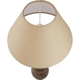 Homesake Antique Wood Classic Cubist Table Lamp with Golden Shade (Bulb Included) - Set of 1 image 3