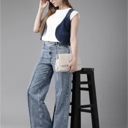 KASSUALLY Blue Cotton Crop Shrug image 4