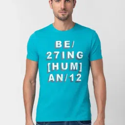 Being Human Blue Regular Fit Printed Crew T-Shirt-picture-10