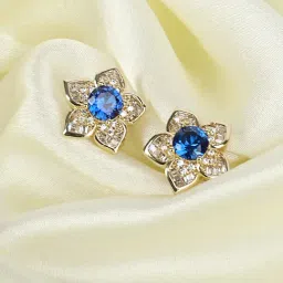 The Real Effect London Sonah Golden Blue Star Stud Earrings-picture-48