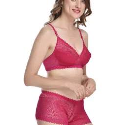 AROUSY Green & Blue Self Pattern Bra Panty Set - Pack Of 3 image 4