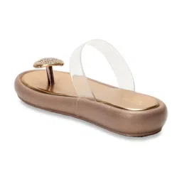 Scentra Women's Alea Cushion Golden Toe Ring Wedges image 4