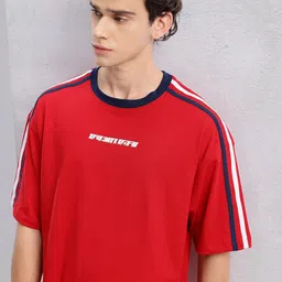 HRX by Hrithik Roshan Stripe Detail Relaxed Lifestyle T-shirt-picture-52