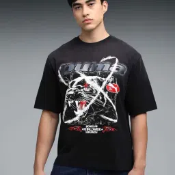 Puma Black Cotton Boxy Fit Printed T-Shirt-picture-12