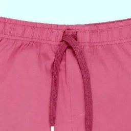 Kiddopanti Kids Boys Dusty Pink Cotton Knee Length Knit Printed Shorts image 4