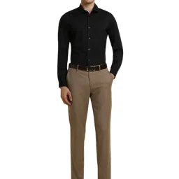 Allen Solly Black Cotton Slim fit Geometric Formal Shirt image 4