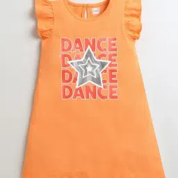Bumzee Girls Orange Cotton Graphic Nighty-picture-25
