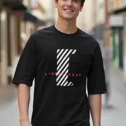 Bewakoof Jet Black Relaxed Fit Printed T-Shirt-image-51