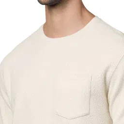 celio celio* Beige Regular Fit Crew T-Shirt image 4