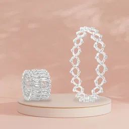 De Flossy Silver Women Sterling Silver Kada Bracelet-picture-23