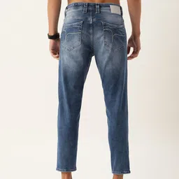 Flying Machine Men Blue Slim Fit Mildly Distressed Heavy Fade Stretchable Jeans image 3