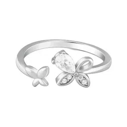 GIVA 925 Sterling Silver Dazzling Butterfly Ring Adjustable For Women image 2