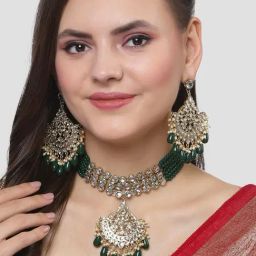 Karatcart Green Necklace & Earring Set for Women-picture-12
