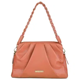 Caprese Orange Solid Medium Handbag-image-5