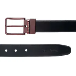 Louis Stitch Black Leather Reversible Belt for Men image 4