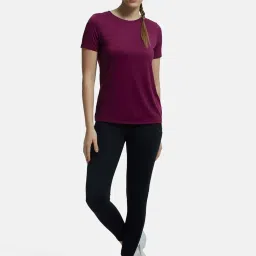 Jockey MW71 Women's Microfiber Polyester Relaxed Fit Solid Round Neck Half Sleeve T-Shirt image 4