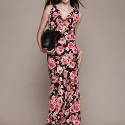MANGO Floral Print Cowl Neck Maxi Dress-picture-17