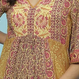 aarke Ritu Kumar Yellow Printed A Line Dress image 4
