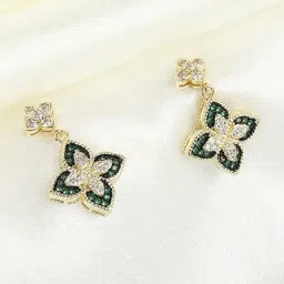 The Real Effect London Sonah Golden Green Star Drop Earrings-picture-45
