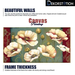 DEKORSTATION Multicoloured 1 Piece Canvas Floral and Botanical Wall Paintings image 2