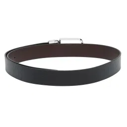 Louis Stitch Black Textured Leather Reversible Belt for Men image 4