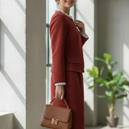 MARC LOUIS Round Neck Top With Skirt Co-Ords-picture-10