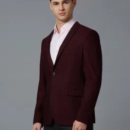 Reid & Taylor Maroon Comfort fit Solid Blazer image 4