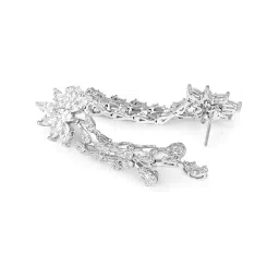 The Real Effect London Sonah Silver Florere Long Hanging Drop Earrings image 4