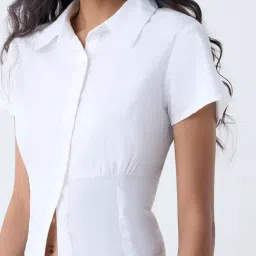 nuon women Nuon by Westside White Solid Shirt image 4