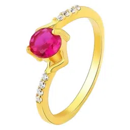 GIVA 925 Sterling Silver Golden Hues Ring Fixed Size For Women image 4